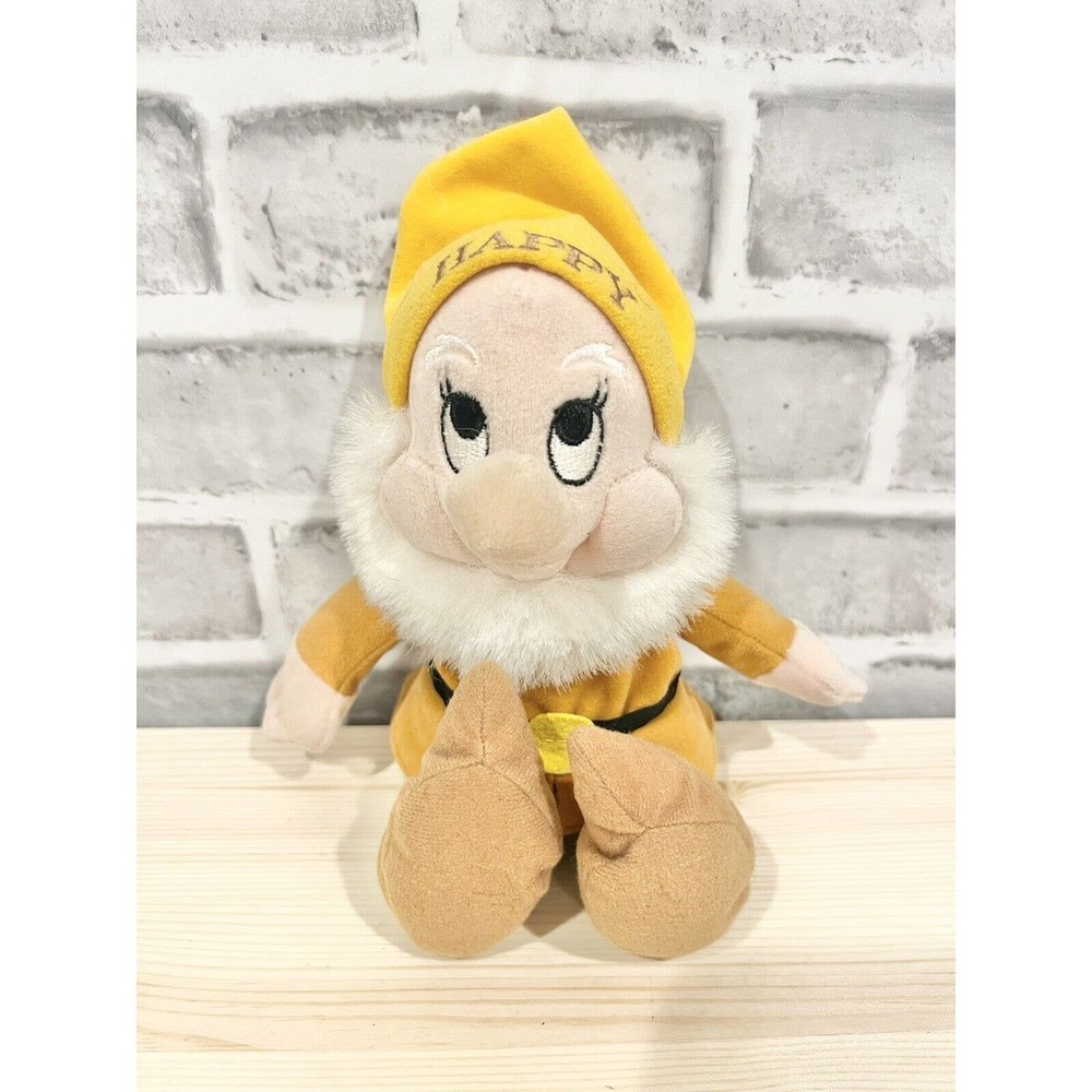 Vintage Walt Disney Happy Plush 8 Inch Toy Snow White & The seven Dwarfs - Picture 1 of 3